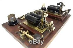 Rarest Antique 1890 Siemens Railway Telegraph Key & Sounder Double Morse Station