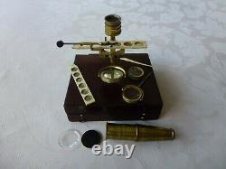 SIGNED CARY-GOULD TYPE COMPOUND & SIMPLE MICROSCOPE c1830