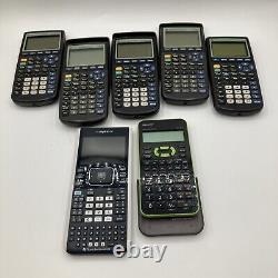 Scientific Calculators, Lot Of 7 (Six Texas Instruments And One Sharp)