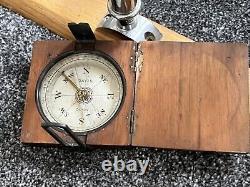 Scientific Rare Antique Miners Dial Compass John Davies & Son Derby Wooden Box