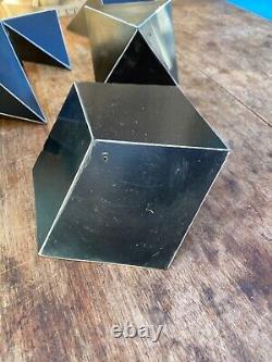Set of 6 rare Bakelite black crystal model shapes Czech Republic 1940s