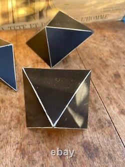 Set of 6 rare Bakelite black crystal model shapes Czech Republic 1940s