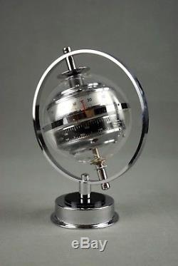 Sputnik WEATHER STATION Barometer Thermometer Art Deco Space Age Germany 80s 70s