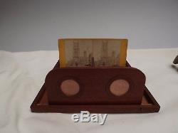 Stereo Viewer Travelling Mahogany Fine Condition Working