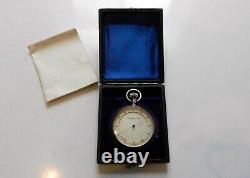 Sterling Silver Pocket Watch Pedometer Hallmarked London 1895, silk lined case