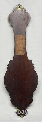 Stunning Antique Harry Hall Advertising Hand Carved Oak Banjo Aneroid Barometer