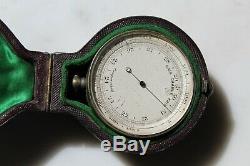 Stunning Victorian Cased Combined Pocket Barometer Altimeter/compass/thermometer
