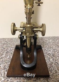 Superb Antique Brass Binocular Polarising Microscope