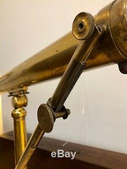 Superb Large Antique Dollond 3 inch Brass Library Telescope on Tripod with Box