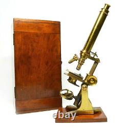 Superb Large Antique Ross pattern microscope, J H Steward of London, Victorian
