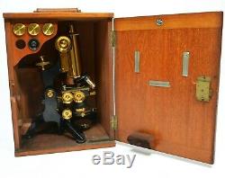 Superb antique lacquered brass'Edinburgh' microscope by Watson of London