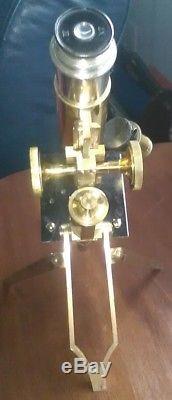 Swift & Sons no. 465 compound Field Microscope in Leather Case circa 1890
