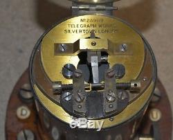 TELEGRAPH WORKS (RELAY) SILVERTOWN LONDON Lacquered Brass MORSE CODE