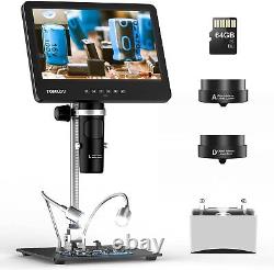 TOMLOV Digital Microscope HDMI LCD Microscope Soldering with Screen 7 IPS 64GB