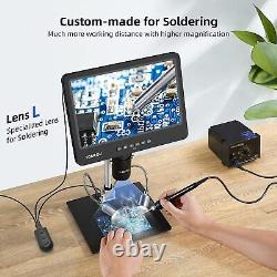 TOMLOV Digital Microscope HDMI LCD Microscope Soldering with Screen 7 IPS 64GB