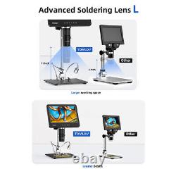 TOMLOV HDMI Digital Microscope 3 Lens Soldering Microscope 7 LCD Screen Adults