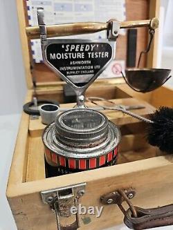 The Speedy Moisture Tester in Wooden Case Vintage by T. Ashworth & Co Ltd