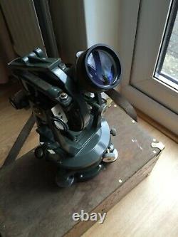 Theodolite and Tripod, Surveyors Hilger Watts Surveying Instrument. Antique 1960