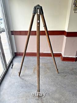 Tripod Stand Theodolite Antique Wood & Brass Surveyor Tripod Theodolite Stand