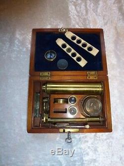 UNSIGNED CARY-GOULD TYPE FIELD MICROSCOPE 19th CENTURY