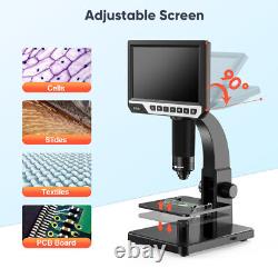 USB Microscope Digital Elikliv 7INCH LCD 2000X 12MP Industrial Microscope Camera