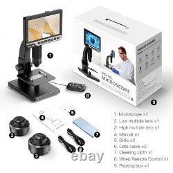 USB Microscope Digital Elikliv 7INCH LCD 2000X 12MP Industrial Microscope Camera