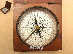 Unsigned Francis Barker Victorian mahogany cased pocket compass, circa 1860