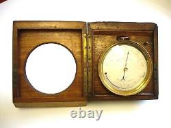 VERY EARLY E. J. DENT No 6037 DESK BAROMETER & THERMOMETER IN RARE CASE -WORKING