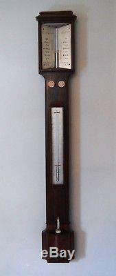 VICTORIAN ROSEWOOD STICK BAROMETER WITH BONE FlOAT BY JB&J RONCHETTI MANCHESTER