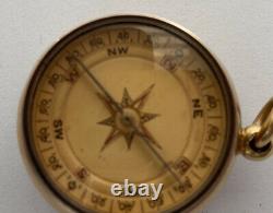 V Rare Antique 18k Pocket Barometer & Compass Beautiful Case