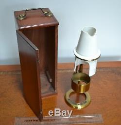 Very Rare Adjustable Microscope Oil Lamp By James Swift Complete With Box Brass