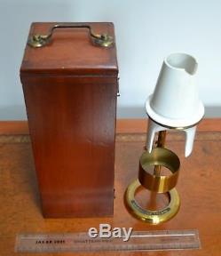 Very Rare Adjustable Microscope Oil Lamp By James Swift Complete With Box Brass