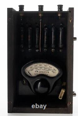 Very Rare Antique Plate Voltmeter by H. W. Leighton Los Angeles in Wood Enclosure