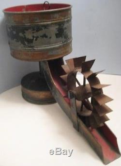 Very Rare Antique Zinc & Copper Mechanical Water Wheel Toy / School Model 1800s