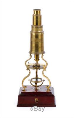Very Rare Culpeper-Type Microscope Signed by John Bleuler. England, 1820