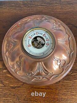 Very Rare Large 19th C Copper Surround Art Nouveau Aneroid Barometer