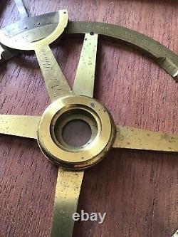 Very Rare William IV brass Protractor In Mahogany Case By BATE London