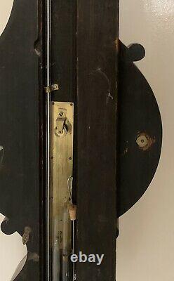 Victorian Antique Mahogany Wall Barometer By J. Poole London Circa 1875