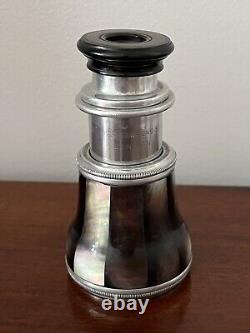 Victorian Antique Monocular Spy Glass Mother Of Peal 23A New Bond St London
