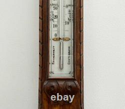 Victorian Carved Oak Admiral Fitzroy Storm Barometer By J Hicks London