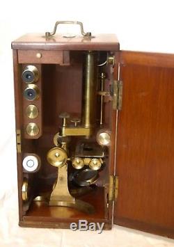 Victorian Cased Monocular Microscope By Watson & Son 313 High Holborn London
