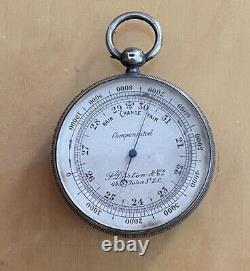 Victorian Silver & Plated Pocket Barometer & Altimeter By F Darton & Co c1890