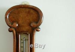 Victorian Walnut Cased Miniature Wheel Barometer By Riddel & Co Belfast