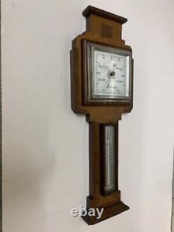 Vintage 1930s Art Deco Barometer / Aneroid Thermometer