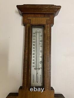 Vintage 1930s Art Deco Barometer / Aneroid Thermometer