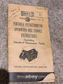 Vintage 1945 WWII Wheelco Co. Cased Potentiometer Scientific Instrument Meter