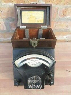 Vintage Antique Electrical Test Equipment Weston DC Milliammeter Model 1 & Case