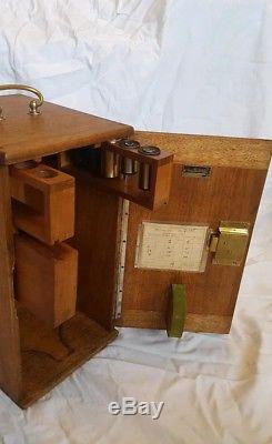 Vintage Antique Microscope with Accessories and Case