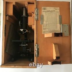 Vintage Antique W & H Seibert Wetzlar No. 29982 Microscope In Original Case