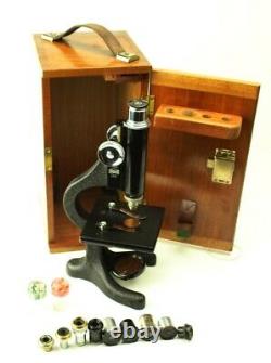 Vintage Beck of London Model 10 Microscope in Mahogany Case 5422